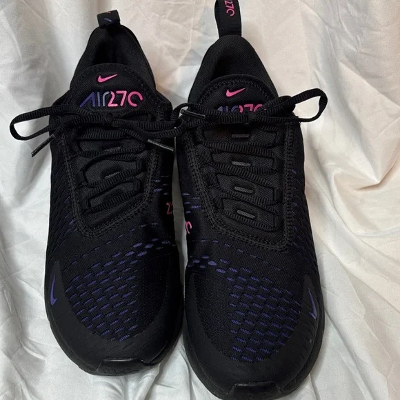 Nike Air Max 270 Black with Purple and Pink Accents - Picture 3 of 10